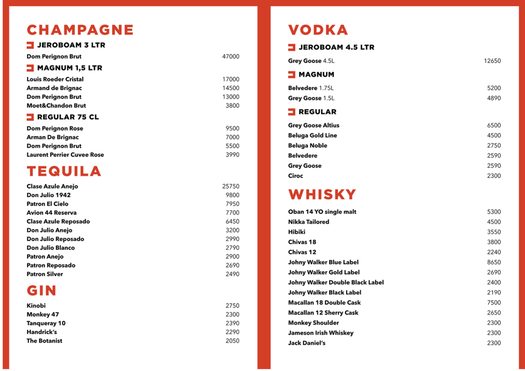 papa dubai bottle menu